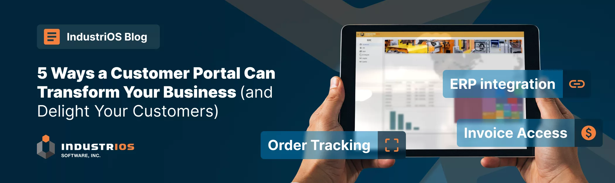 Industrios banner image on customer portal benefits