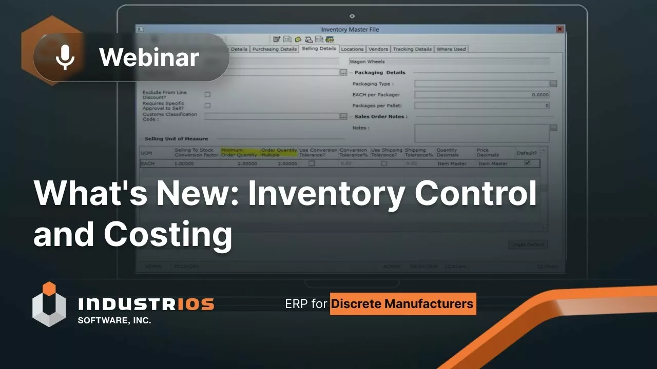 What's New - Inventory Control and Costing